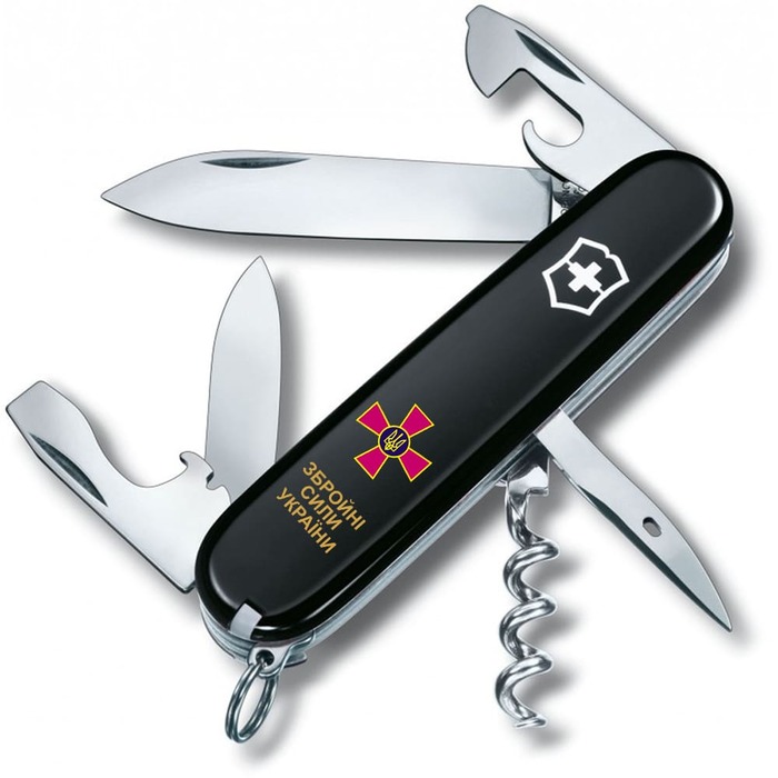 Нож Victorinox Spartan Army 91мм/12funk/черный/ Эмблема ВСУ + надпись ВСУ