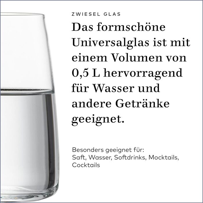 Келих для вина Zwiesel Glass Powerful & Spicy Vivid Senses (набір з 2 шт. ), філігранні келихи для вина, келихи з тритану, які можна мити в посудомийній машині, виготовлені в Німеччині (арт. No 122429) (Універсальна кружка (4 шт.))
