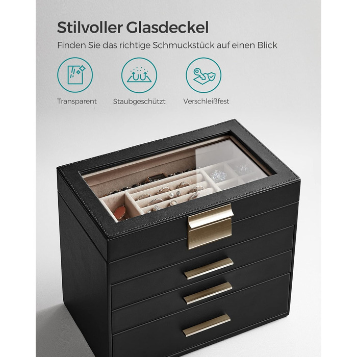 Органайзер для ювелирных изделий 4-уровневый черный SONGMICS