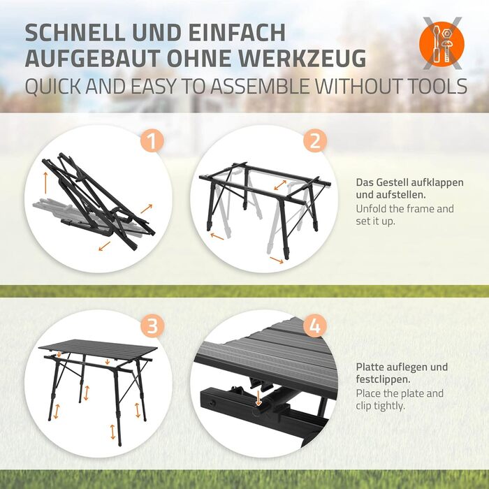 Складной алюминиевый стол для кемпинга 90 x 51,5 см ML DESIGN modern living