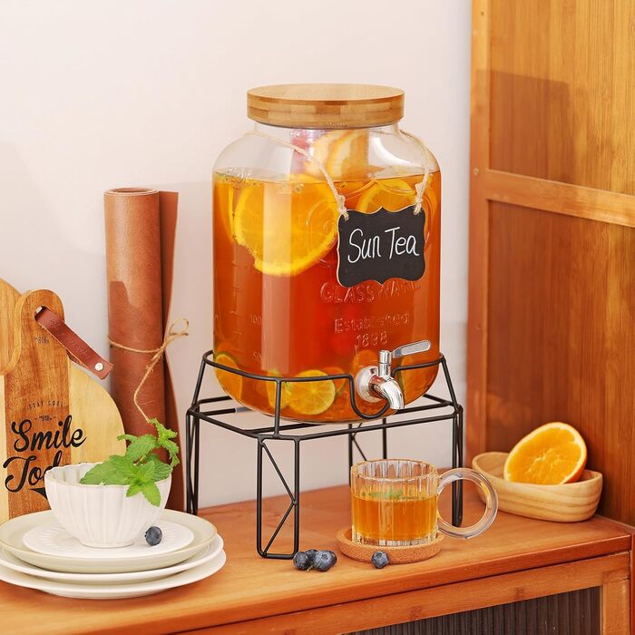 Диспенсер для напоїв скляний 7,6 л MallCreaty