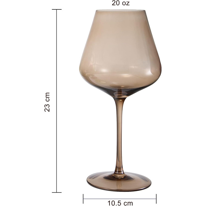 Набір кольорових кришталевих келихів для вина 5 шт 590 мл Khen