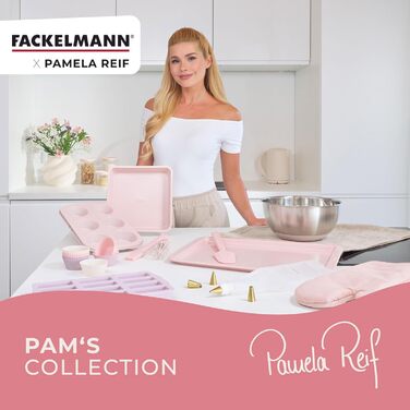 Форма для выпечки брауни 23 x 23 x 4 см, пастельно-розовая Pamela Reif Fackelmann