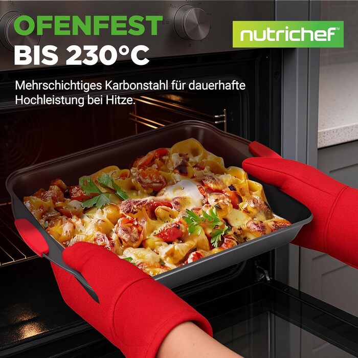 Набір із 8 антипригарних форм для випікання NutriChef, придатний для миття в посудомийній машині та штабелювання, включаючи форму для мафінів, форму для піци, рознімну форму тощо, набір для випікання, придатний для використання в духовці, без PFOA, PFOS т