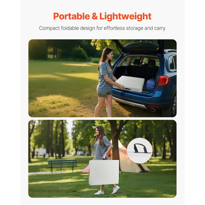 Раскладной стол для кемпинга белый VEVOR