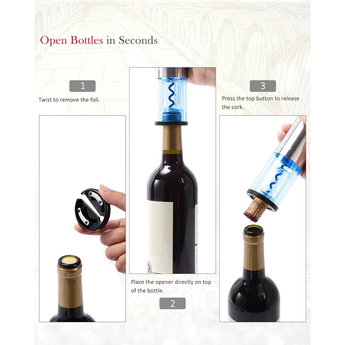 Електричний штопор для вина WIWONEY