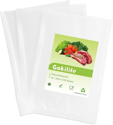 Вакуумные пакеты 100 пакетов 15 x 20 см. Gokilife