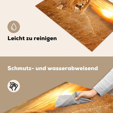 Фартух для плити, кухонний фартух, вініл, 78x52 см, декор для кухні, облицювання стіни, кришка для плити - сіро-чорна (Lev - Sunset, 52Д x 80Ш см)