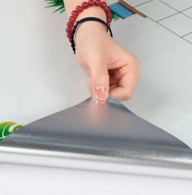 Кухонный самоклеящийся фартук с алюминиевым покрытием 500 х 60 см Visario