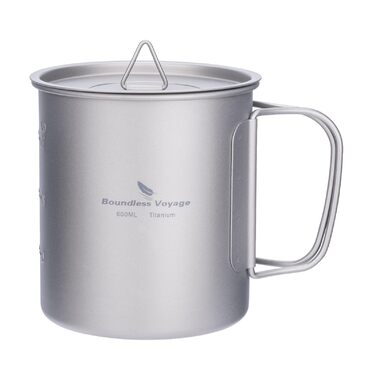Титановая кружка с крышкой для кемпинга 600 мл Boundless Voyage