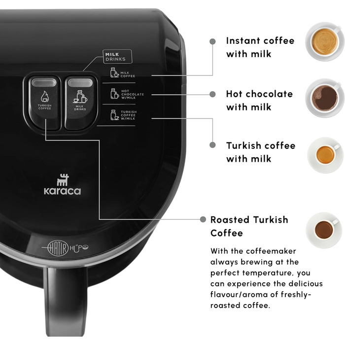 Турецкая кофемашина, Машина для нагрева молока, На 5 человек, Полностью автоматическая кофемашина, Турецкий мокко с молоком, Горячий шоколад, Растворимый кофе с молоком, Молоко с подогревом (антрацит)