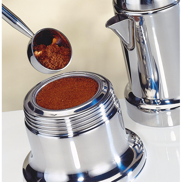 Кавоварка еспресо Cilio AIDA Підходить для всіх типів плит, включаючи індукційні Ø 9 см, В 17,5 см Італійська кавоварка Кафетера Машина мокко (полірована нержавіюча сталь, 4 чашки)