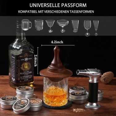 Набор для копчения виски с факелом 6 вкусов ASOVNIS