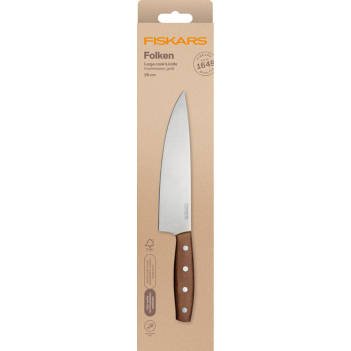 Нож для шеф-повара Fiskars Folken FSC 20 см (1075696)