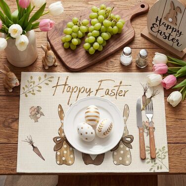 Набор из 4 пасхальных ковриков с милым кроликом 30 х 45 см YEAMLTE