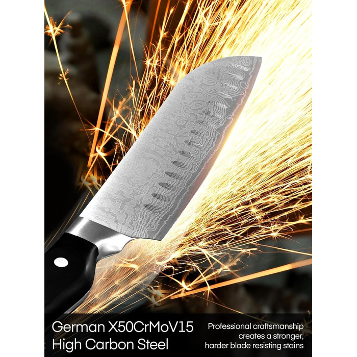 Набор кухонных ножей с самозаточным блоком FOHERE