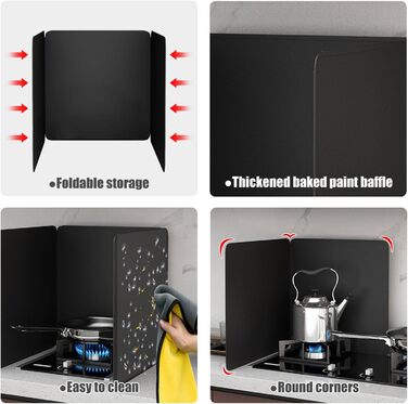 Складаний бризкозахисний екран для кухні 40 х 40 см Evimstil