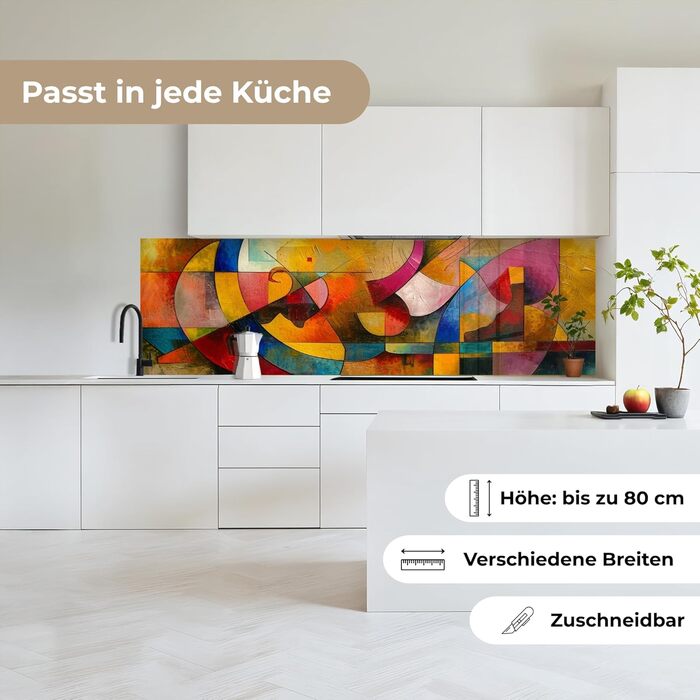 Кухонний фартух 60x80 см Самоклеючий настінний захисний екран для кухні Кухонний фартух Кухонні фасади Кухонні фартухи Кухонна стіна Вода - Пейзаж - (Мистецтво - Абстрактне, 60 x 200 см)