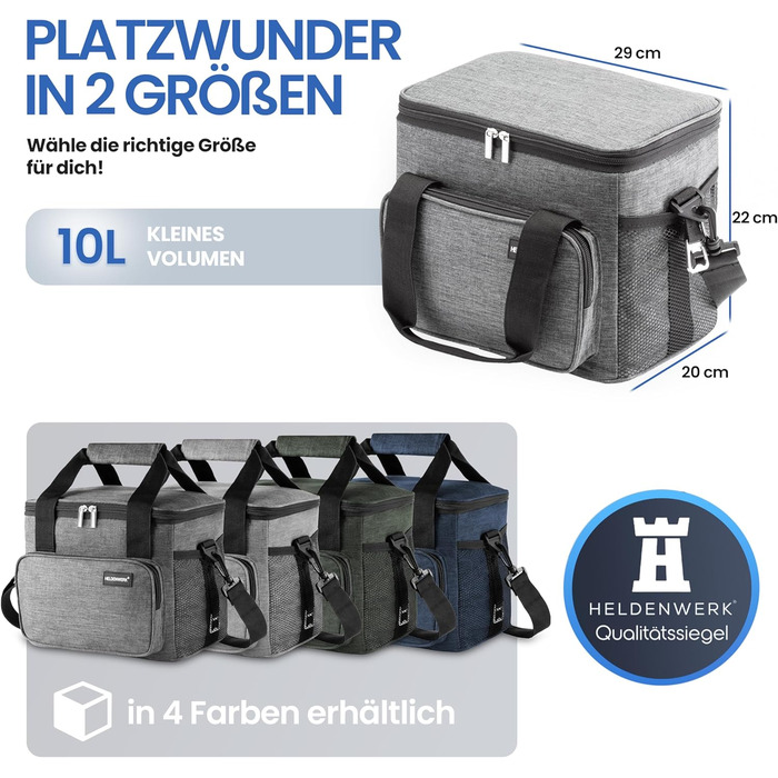 Маленька термосумка 10 л темно-сіра HELDENWERK