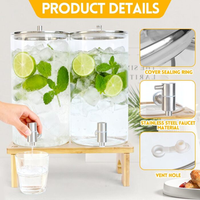 Диспенсеры для напитков со стойкой 2 х 6 л AIQII