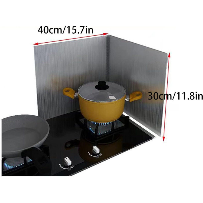 Кухонний фартух, складана стінка, захист від бризок, масляний бар&39єр, плита, складаний, нержавіюча сталь, жироварка, кухонний фартух (30x40 см)