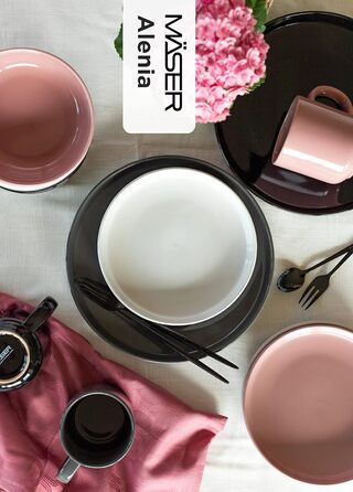 Серия MSER Alenia, набор посуды на 4 персоны в современном скандинавском дизайне, комбинированный сервиз из 16 предметов из керамики серого цвета, керамогранит