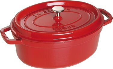 Чавунна жаровня/кокот STAUB, овальна 6,7 л, (29 см, вишнево-червона)