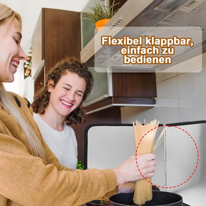 Компактний складний захист від бризок жиру, 4-сторонній кухонний захист від бризок, складний кухонний фартух, захист від бризок жиру для плити, з антипригарним покриттям (29,6 x 76 x 29,4 см) (2 шт.)