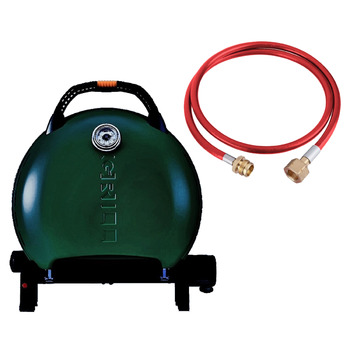 КОМПЛЕКТ Портативний переносний газовий гриль O-GRILL 600T, зелений + шланг в подарунок! Код: 011679