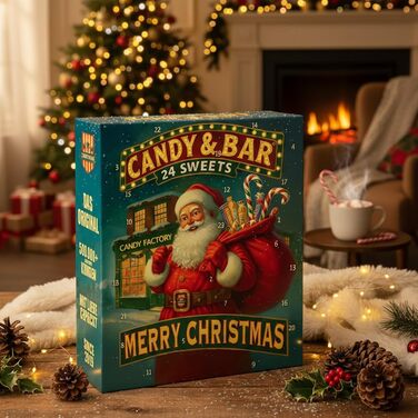 Різдвяний адвент-календар 2025 з 24 американськими солодощами Candy & Bar
