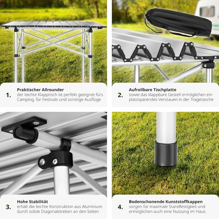 Кемпинговый стол 70 x 70 x 70 см tectake