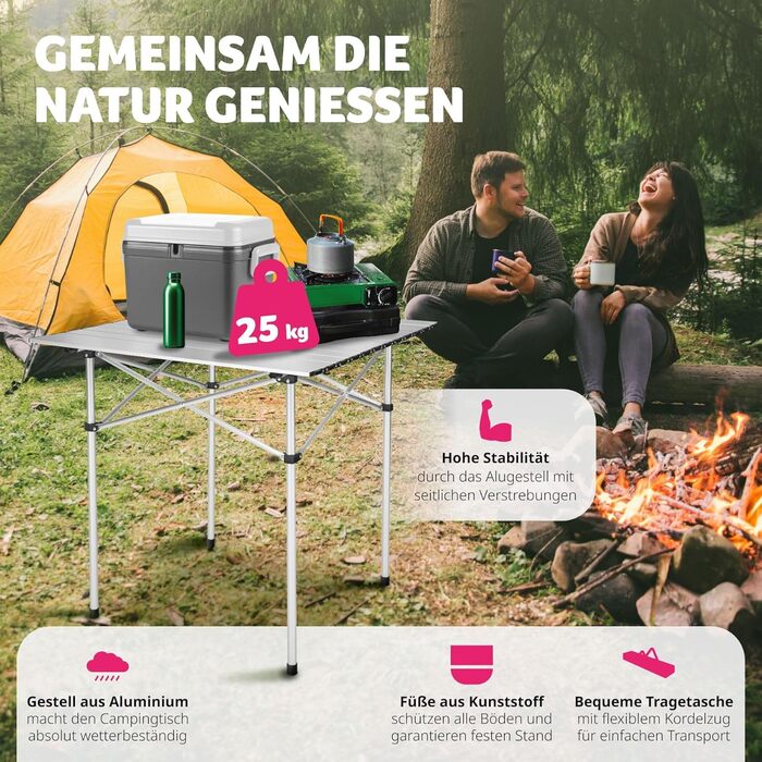 Кемпинговый стол 70 x 70 x 70 см tectake