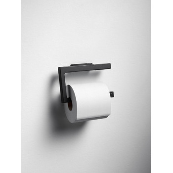 Тримач для туалетного паперу з металу, чорно-матовий, відкритої форми, тримач для туалетного паперу для ванної кімнати та гостьового туалету, видання 11