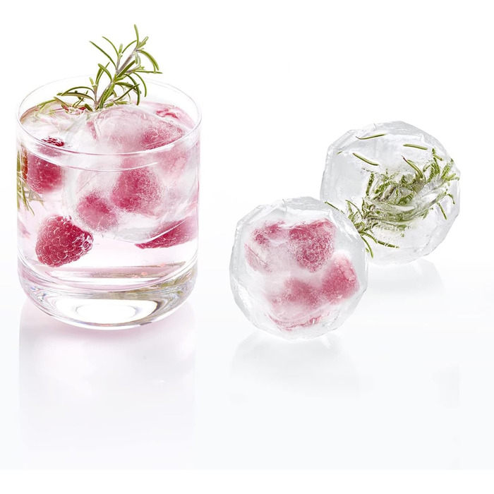 Льодогенератор Westmark Ice Cube Maker Cube форма для льоду з кришкою, для приготування 6 великих кубиків льоду, прозорий/червоний/білий пластик, без BPA, великий (круглий, великий)