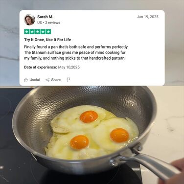 Нова сковорода Tovara Titanium Pro, титанова сковорода з кришкою, антипригарна сковорода, титанова сковорода 28 см для приготування їжі, ідеально підходить для будь-якої плити (з кришкою, 28 см) з кришкою 28 см, 2026