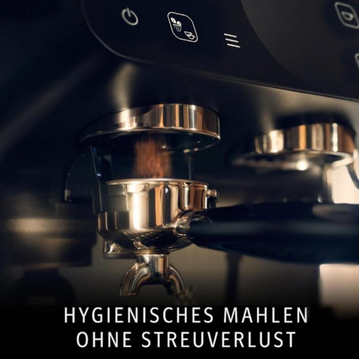 Портафільтрова кавоварка WMF Espresso Pro, напівавтоматична еспресо-машина з кавомолкою, тиск 15 бар, вбудована вага, технологія подвійного термоблоку, швидке нагрівання, колір сірий камінь