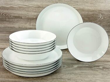 Набор тарелок на 6 персон, 12 предметов, Black Line Creatable