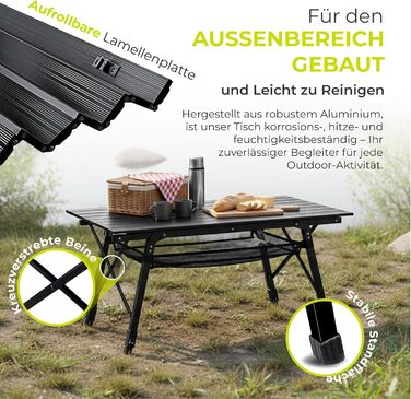 Складний багатофункціональний стіл для кемпінгу 90 х 51 см Werkfox