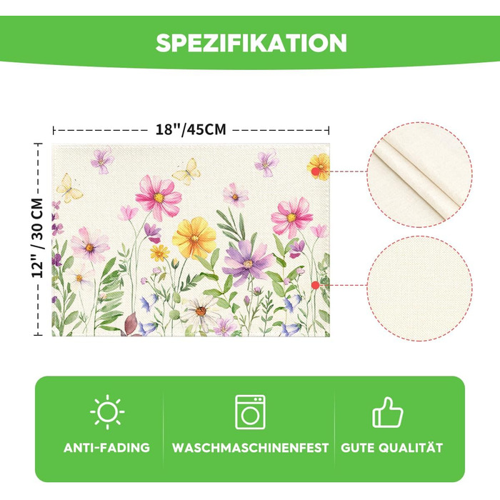 Весняні килимки набір з 6 шт 30 х 45 см Artoid Mode