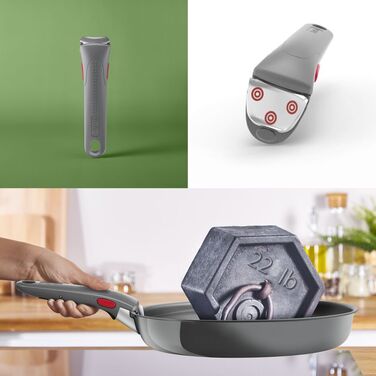 Tefal Набір посуду Ingenio Renew, знімна ручка, 3предмети, алюміній, бакеліт, сірий