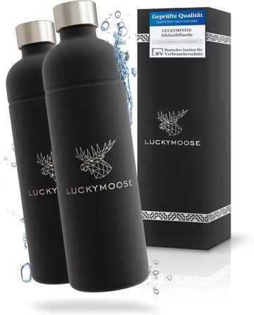 Пляшка для апаратів газування води 1,25 л, набір 2 предмети, чорний Luckymoose