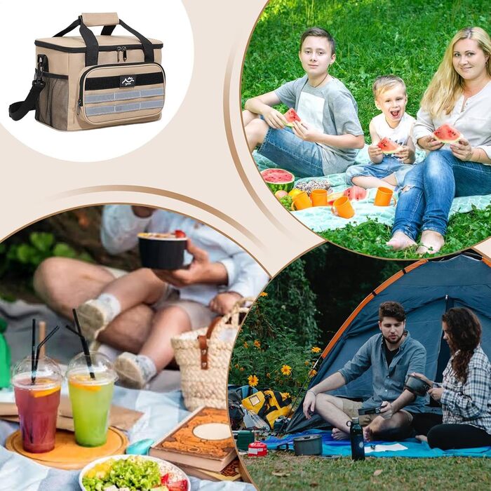 Ізольована сумка для їжі Міцна, об&39ємна, водонепроникна модель для походів, кемпінгу та роботи, кольору хакі