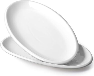 Тарелка овальная 35,6 см, набор 2 предмета, белая Dowan