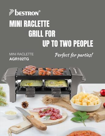 Раклетниця-гриль на 2 персони 350 Вт сірий Titanium Grey Bestron