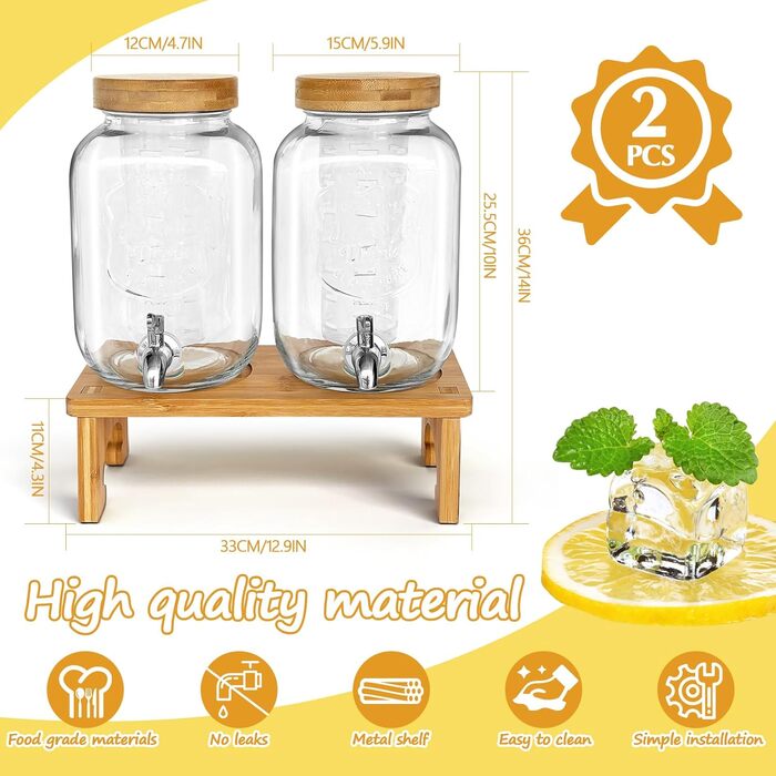 Диспенсеры для напитков со стойкой 2 шт 4 л AIQII