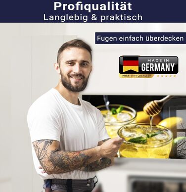 Фартух для плити timalo, настінна раковина, кухонний фартух, скляний вигляд Акрилове скло 2 мм Скляний фартух, акрилові скляні кухонні панелі, захисна панель для фартуха Мармурове біле золото (60x52 см, 97- Лимонад)