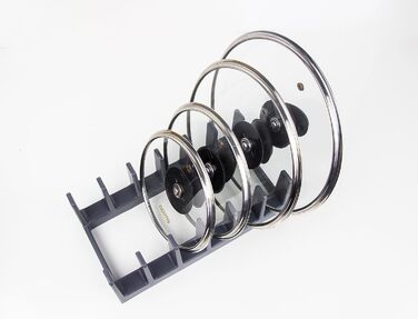 Підставка для кришок від каструль та сковорід, 28x15x9 см, антрацит Vialex