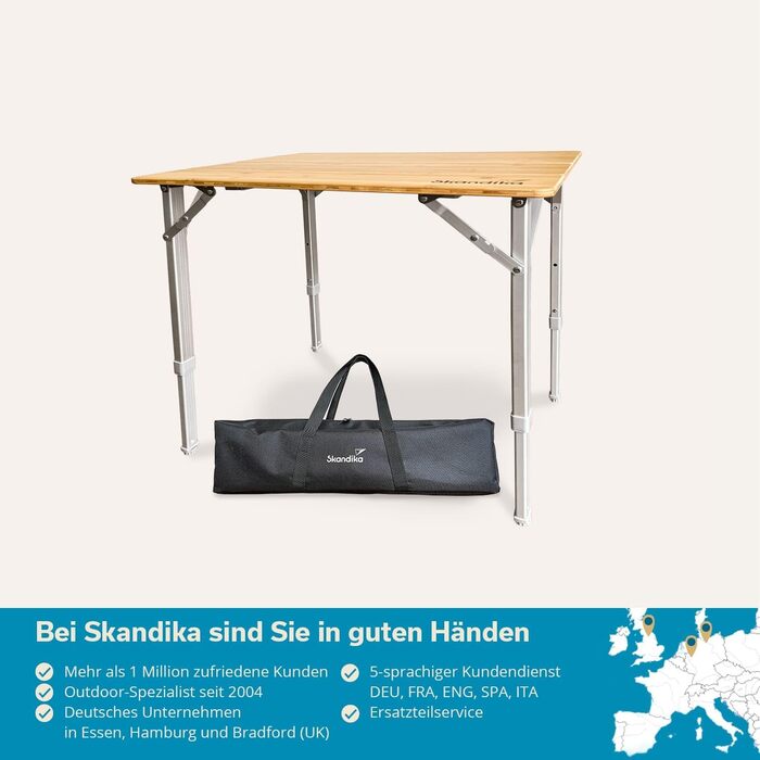 Бамбуковый кемпинговый стол 65 х 50 см Skandika