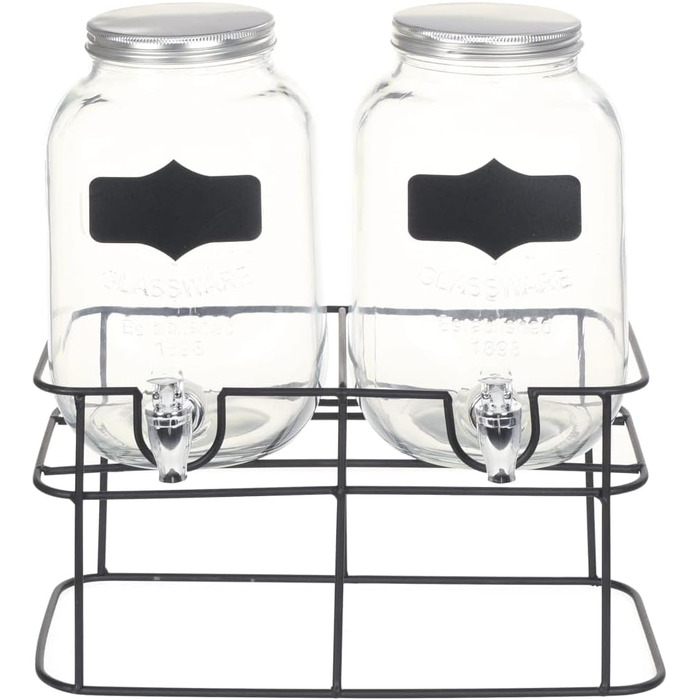 Диспенсер для напоїв зі стійкою та кранами 2 шт 4 л vidaXL