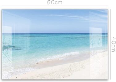 Кухонний фартух Timalo зі скляним виглядом Північне море, очерет, захід сонця, океан, солома 2-мм акрилове скло Бризкозахисна стінка для плити, скляний кухонний фартух, акрилові скляні стінові панелі, захисна панель для фартуха (60 x 40 см, 304- Beach)